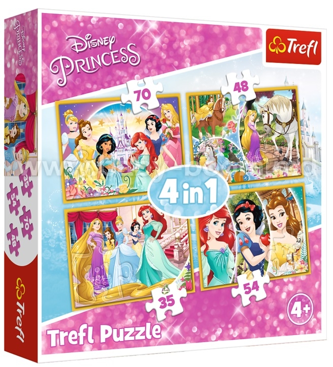 Trefl - Puzzle 4 in 1 Minnie & Friends 35/48/54/70 Pcs 34309