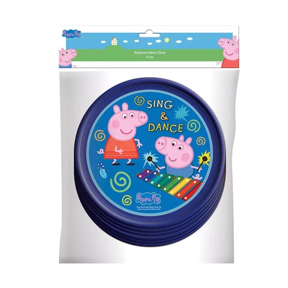 Diakakis - Χάρτινα Πιάτα Peppa Pig 6 Pieces, Blue, 18cm 0480940