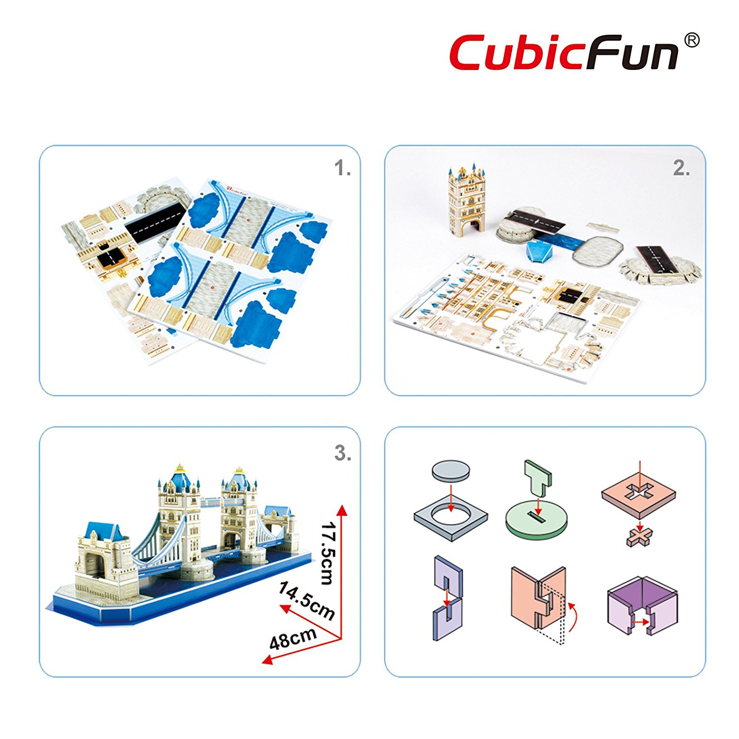 Cubic Fun – Puzzle 3D World΄s Great Architecture, Tower Bridge 52 Pcs C238h