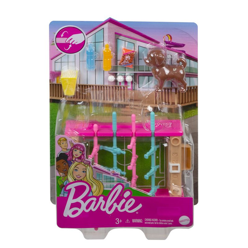 Mattel Barbie - Έπιπλα Σετ Σκυλάκι & Επιτραπέζιο Ποδοσφαιράκι GRG77 (GRG75)