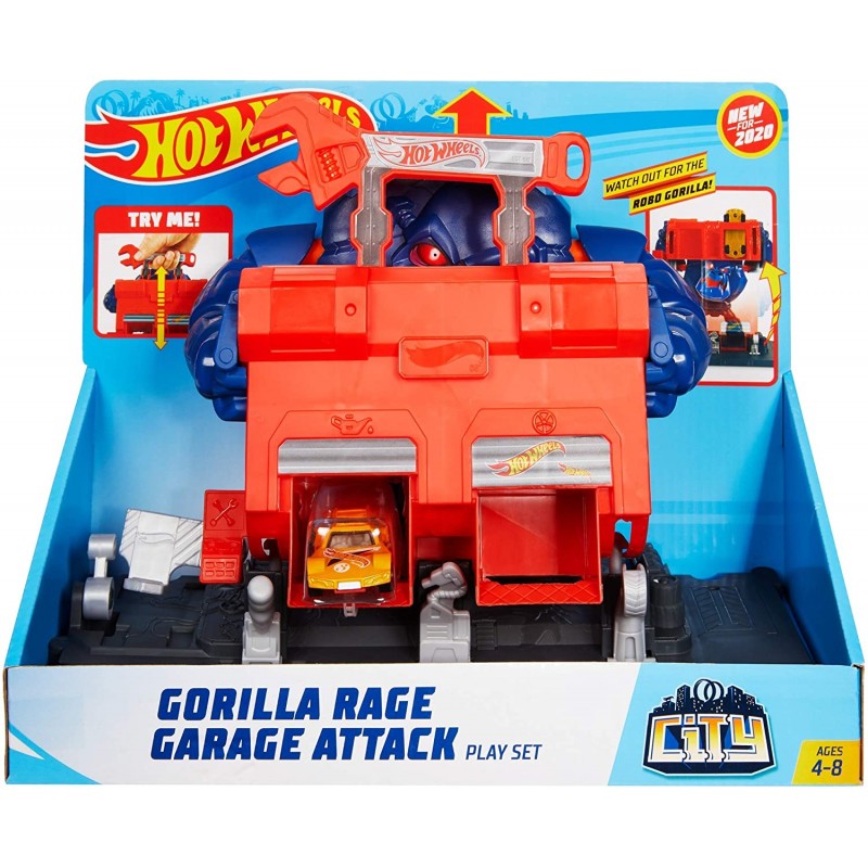 Mattel Hot Wheels - Gorilla Rage Garage Attack Play Set GJK89