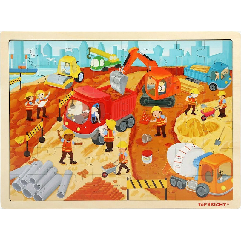 Top Bright – Ξύλινο Puzzle Building Site 48 Pcs 120416