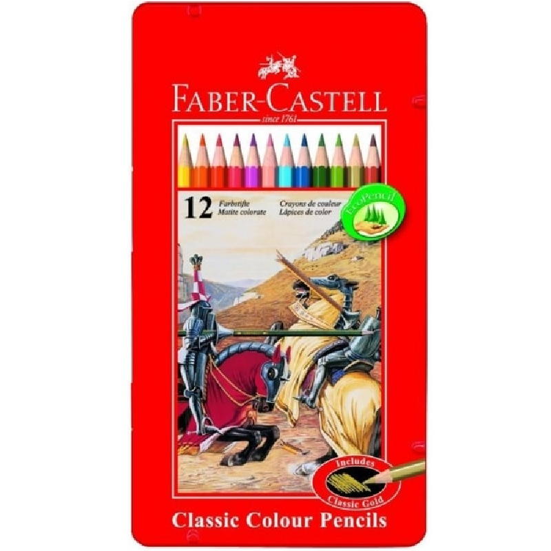 Faber Castell - Ξυλομπογιές Σε Μεταλλική Θήκη 12 Τμχ 115844