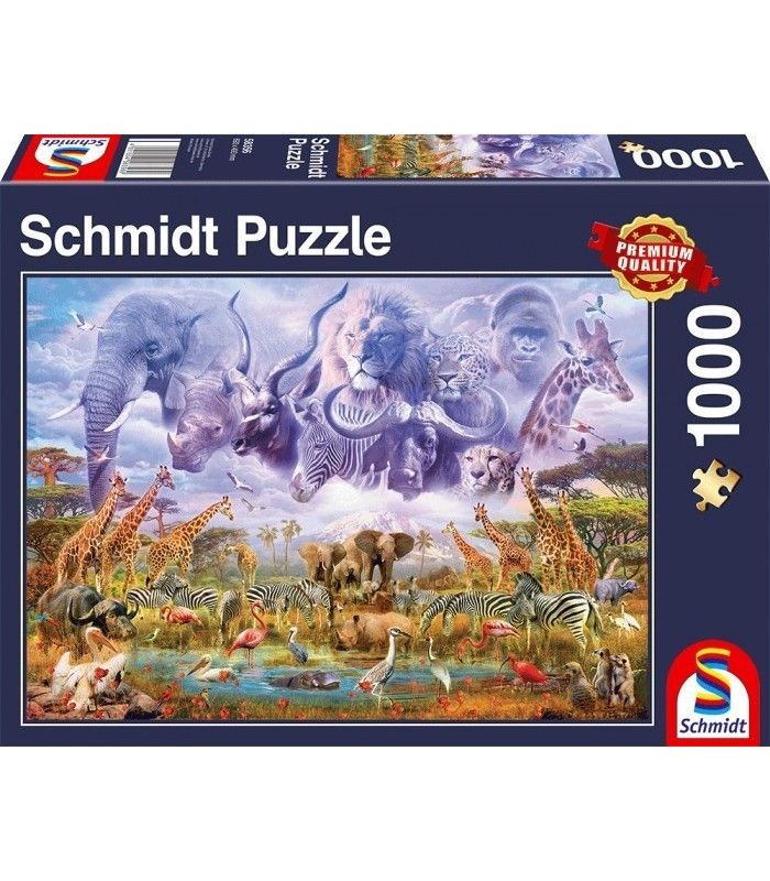 Schmidt Spiele – Puzzle Animals At The Waterhole 1000 Pcs 58356