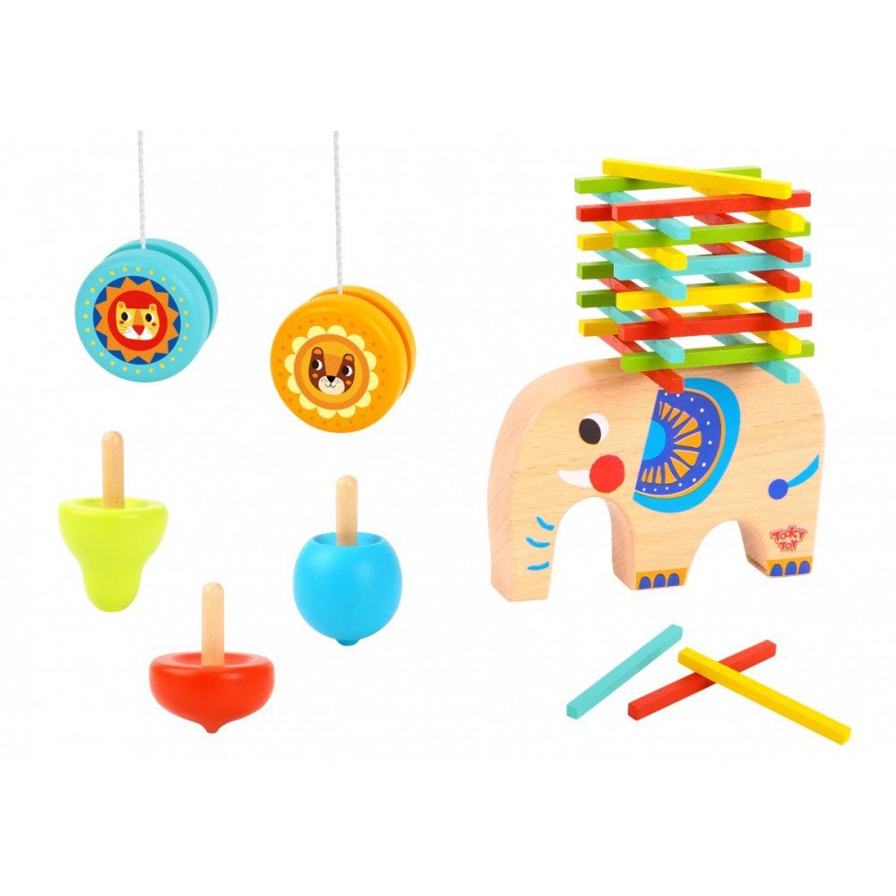 Toοky Toy - Ξύλινος Ελέφαντας Σετ Παιχνιδιού TL686