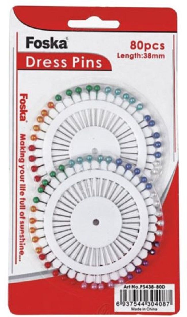 Foska - Καρφίτσες Με Κεφάλι 38mm 80 Τεμάχια PS438-80D