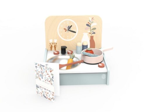 Speedy Monkey - Ξύλινη Κουζίνα Επιτραπέζια Με 8 Αξεσουάρ 30,5×25,5×24,5 cm SP3003
