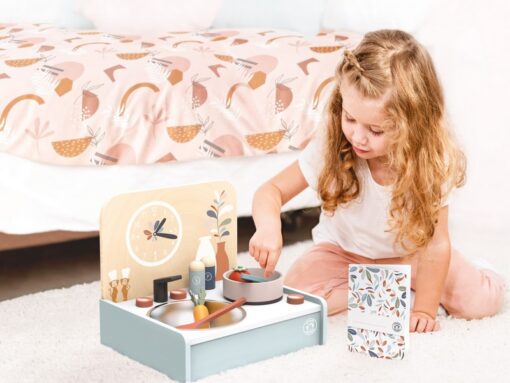 Speedy Monkey - Ξύλινη Κουζίνα Επιτραπέζια Με 8 Αξεσουάρ 30,5×25,5×24,5 cm SP3003